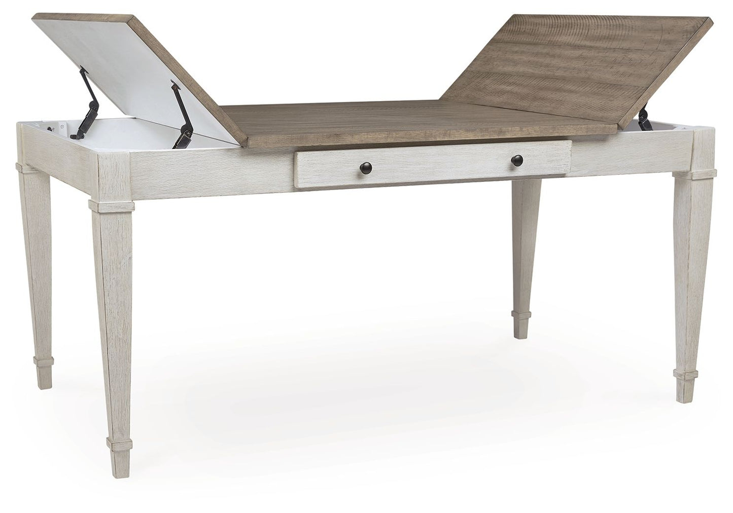 Skempton - RECT DRM Table w/Storage - White - Fraser Furniture & Mattresses