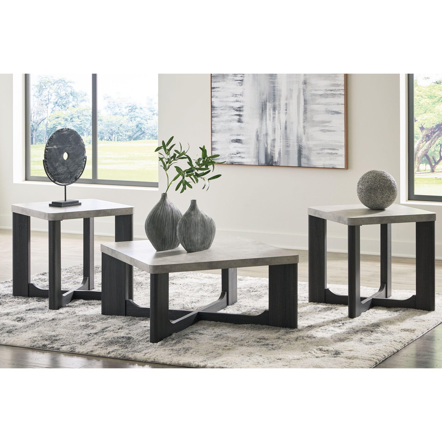 Sharstorm - Two-tone Gray - Occasional Table Set (Set of 3)