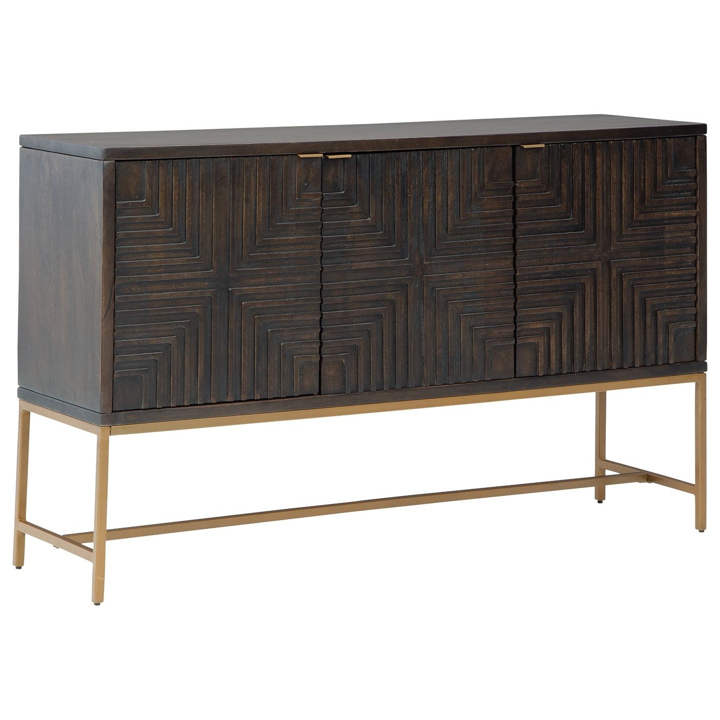 Elinmore - Brown / Gold Finish - Accent Cabinet