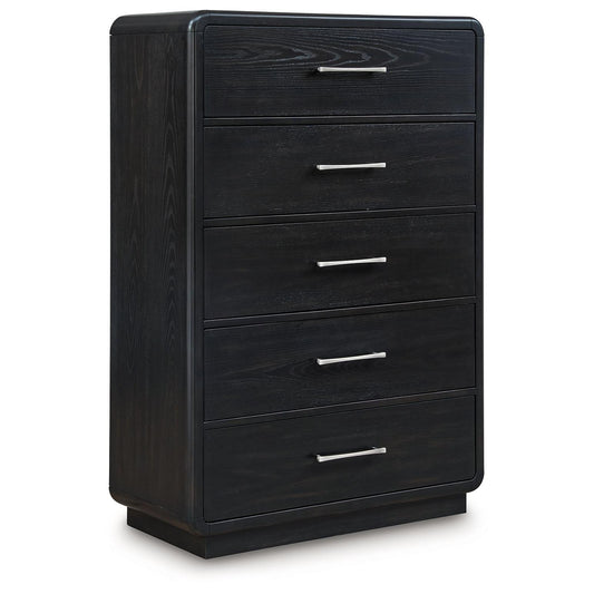Rowanbeck - Black - Five Drawer Chest