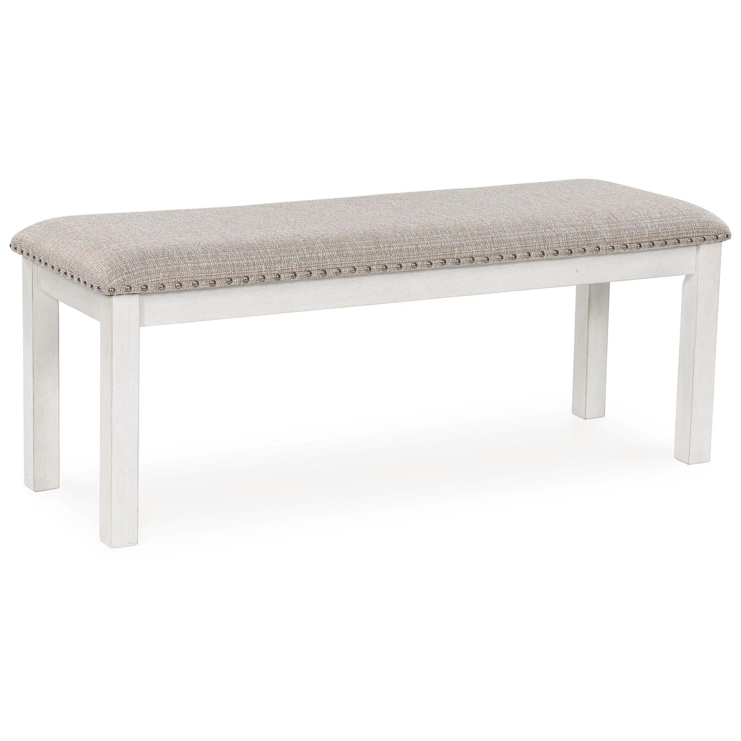 Robbinsdale - Antique White - Large Upholstered Dining Room Bench