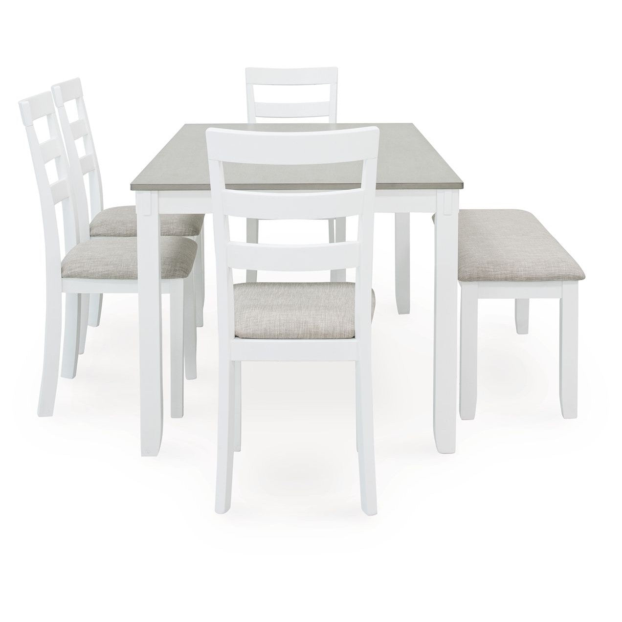 Stonehollow - White / Gray - Rectangular Drm Table Set (Set of 6)