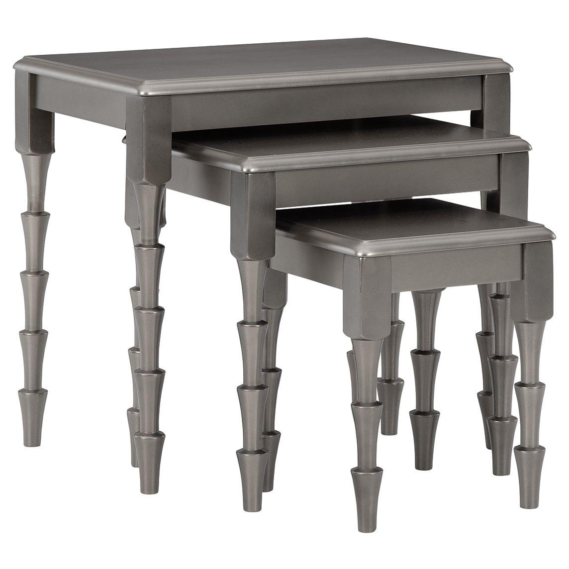 Larkendale - Metallic Gray - Accent Table Set (Set of 3)