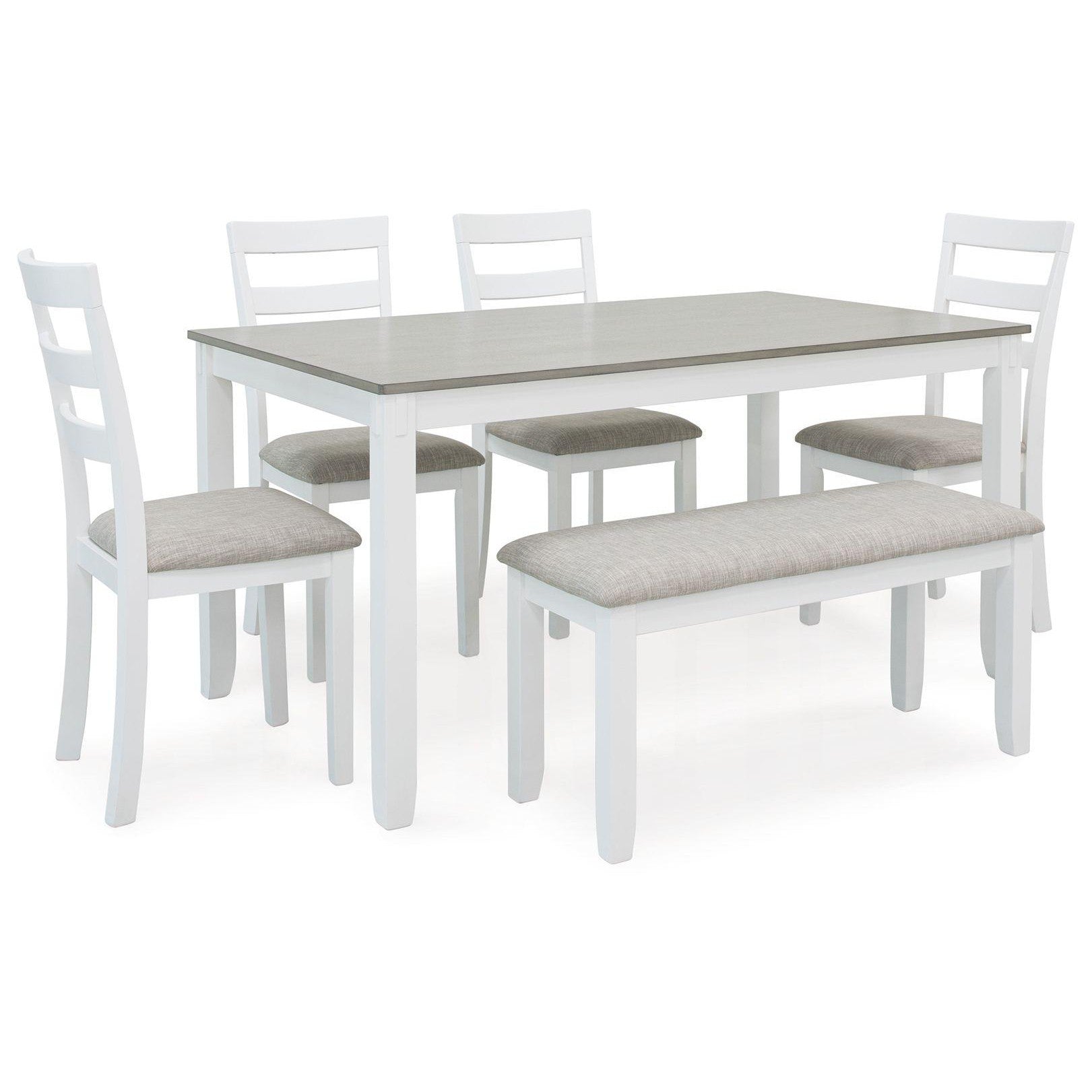 Stonehollow - White / Gray - Rectangular Drm Table Set (Set of 6)