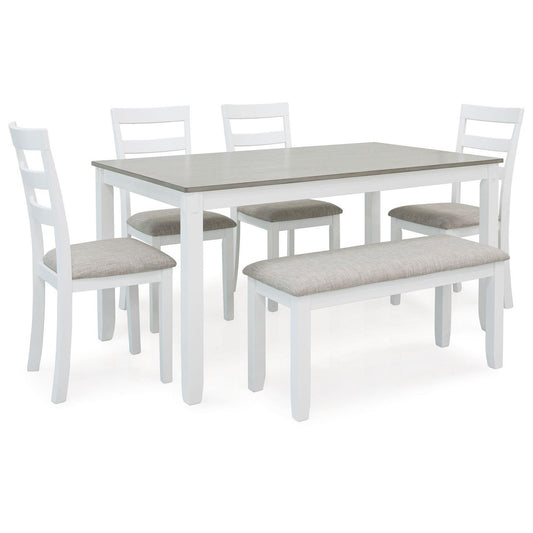 Stonehollow - White / Gray - Rectangular Drm Table Set (Set of 6)