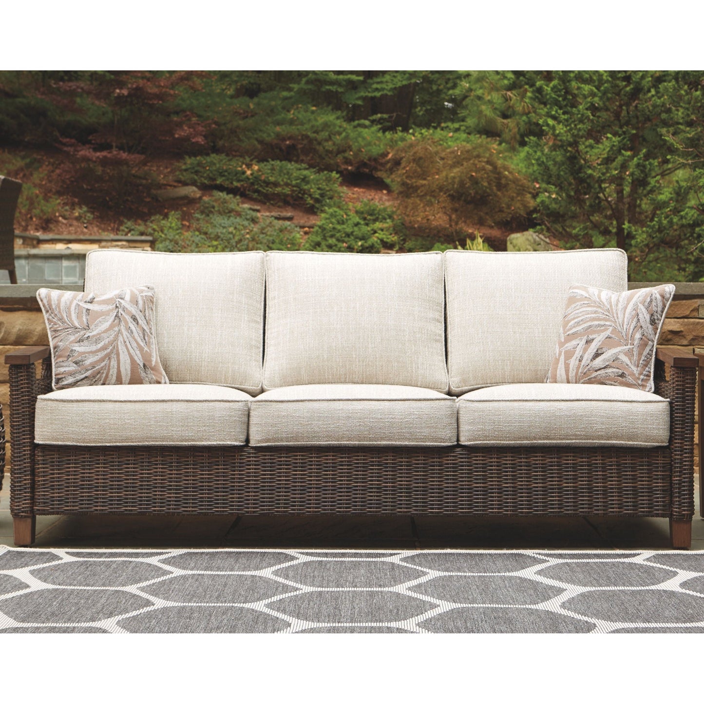 Paradise - Medium Brown - Sofa With Cushion