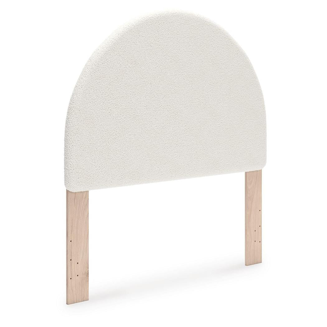 Arloster - White / Tan - Full Upholstered Panel Headboard