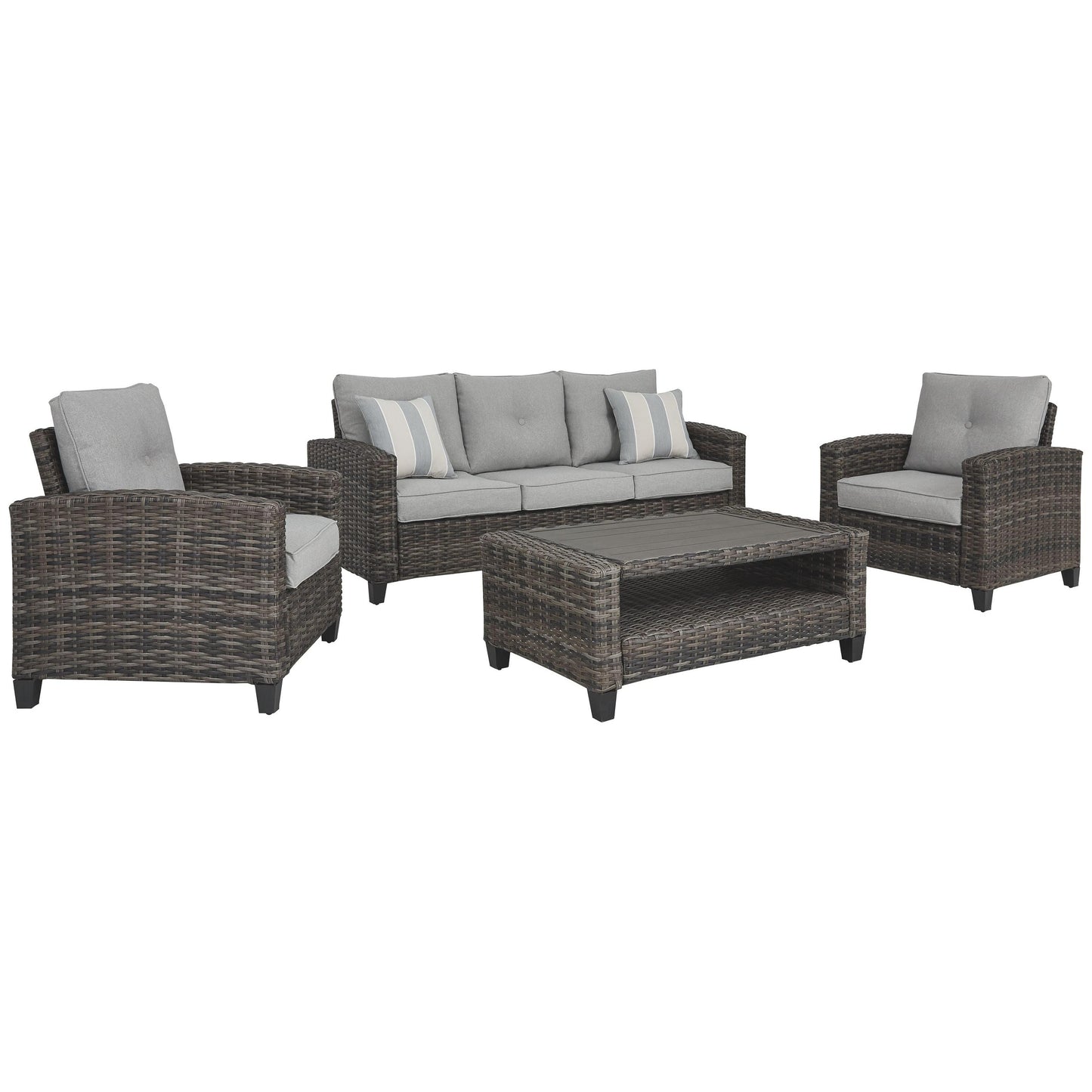 Cloverbrooke - Gray - Sofa, Chairs, Table Set (Set of 4)
