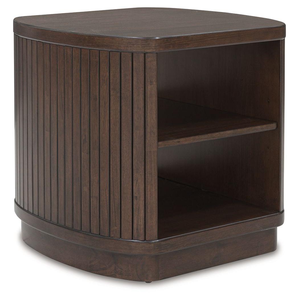 Korestone - Dark Brown - Square End Table