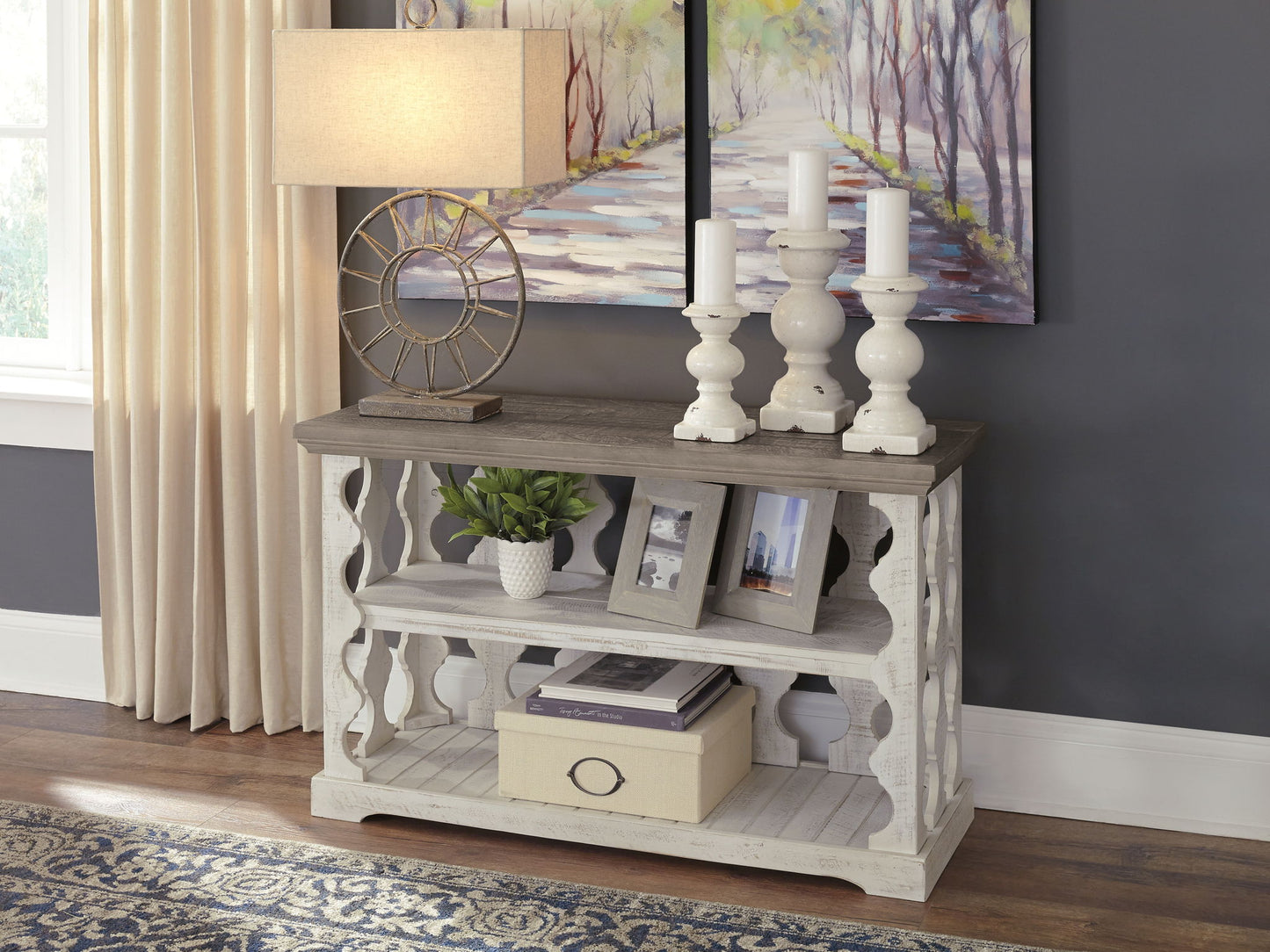 Havalance - Console Sofa Table - Gray / White - Fraser Furniture & Mattresses