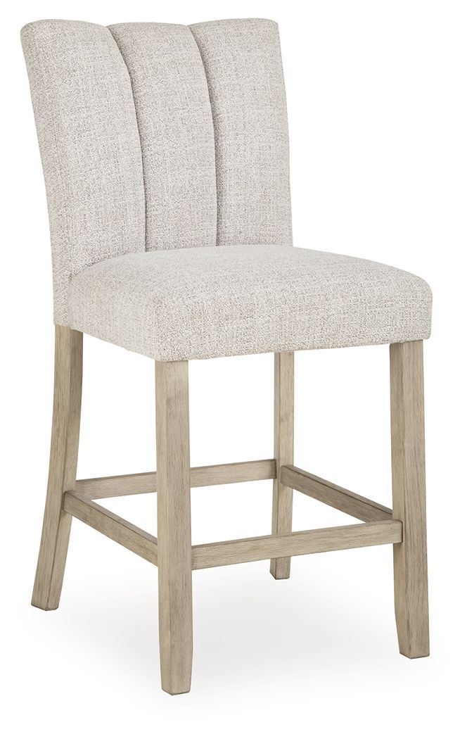 Larawyn - Upholstered Barstool (Set of 2) - Bisque - Fraser Furniture & Mattresses