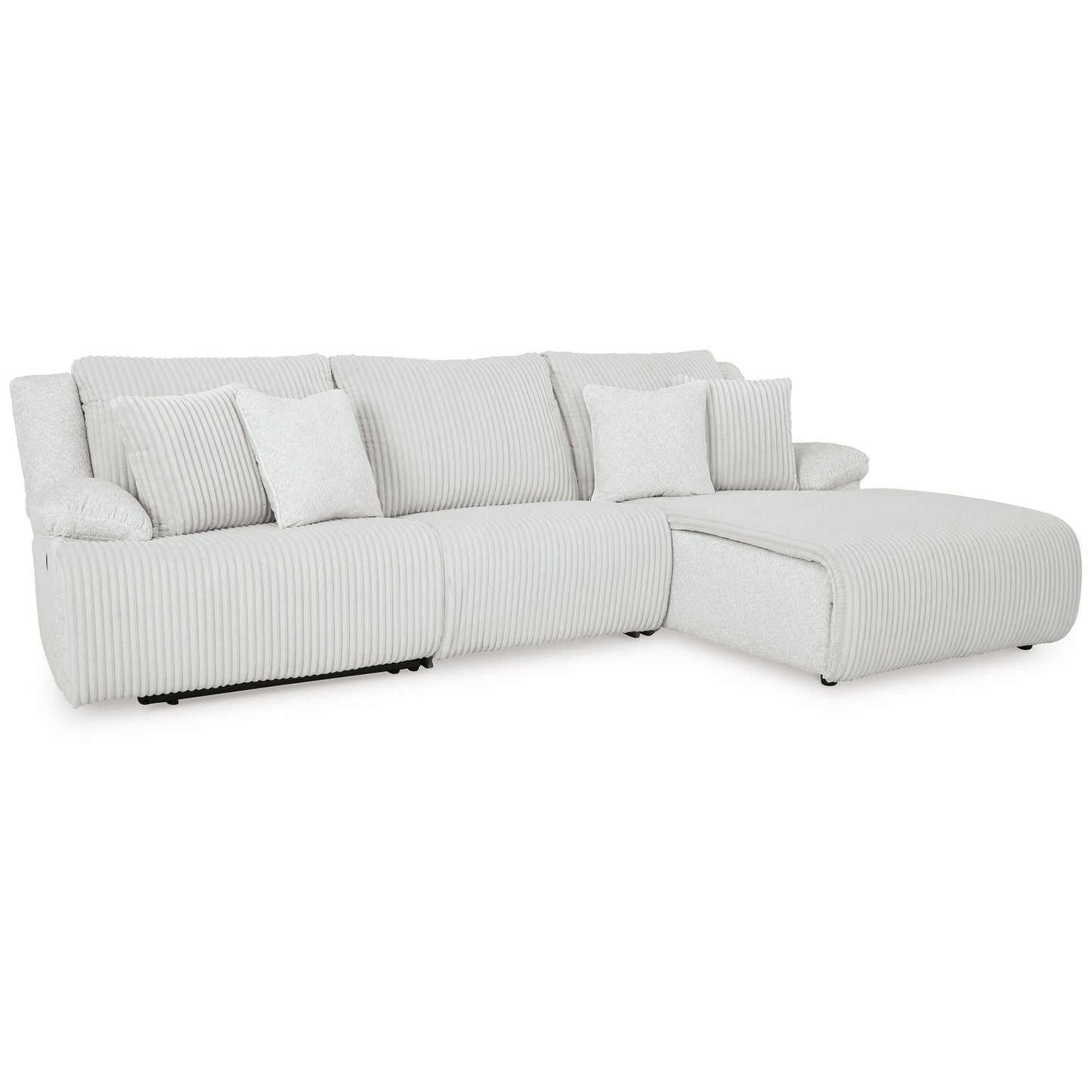 Top Tier - Alloy - 3-Piece Sectional Sofa With RAF Press Back Chaise