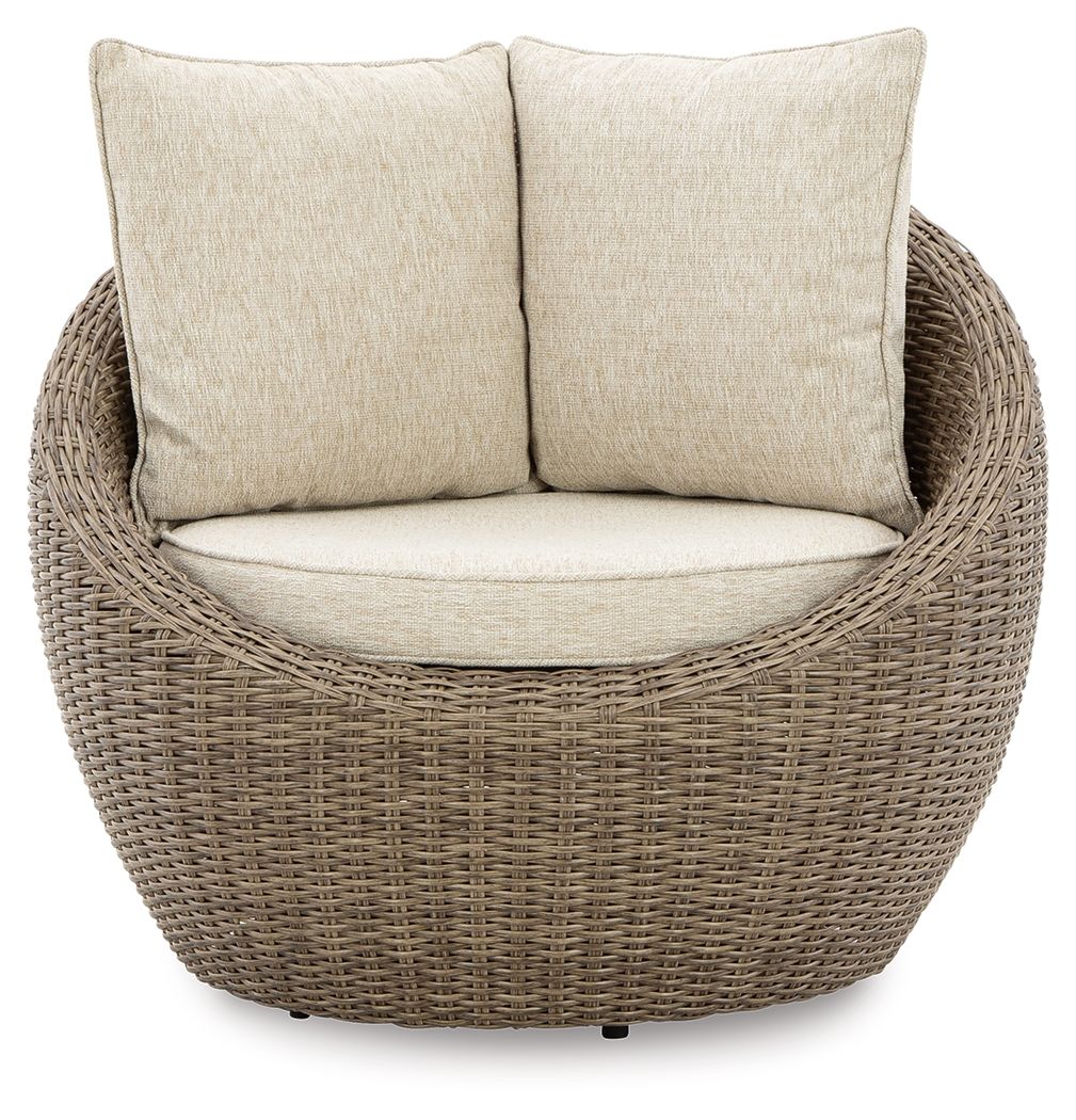 Danson - Swivel Lounge w/Cushion (Set of 2) - Beige - Fraser Furniture & Mattresses
