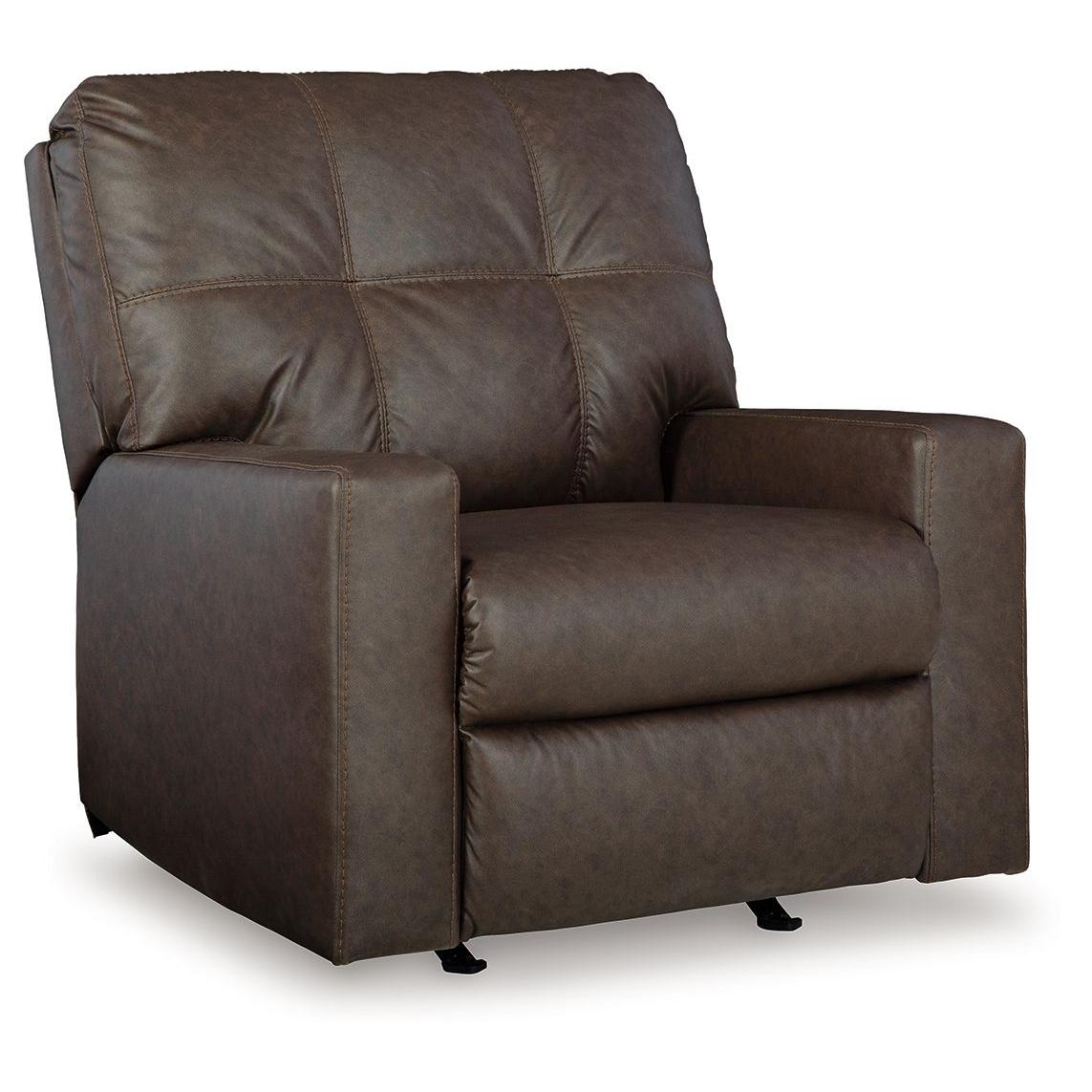 Barlin Mills - Umber - Rocker Recliner - Faux Leather