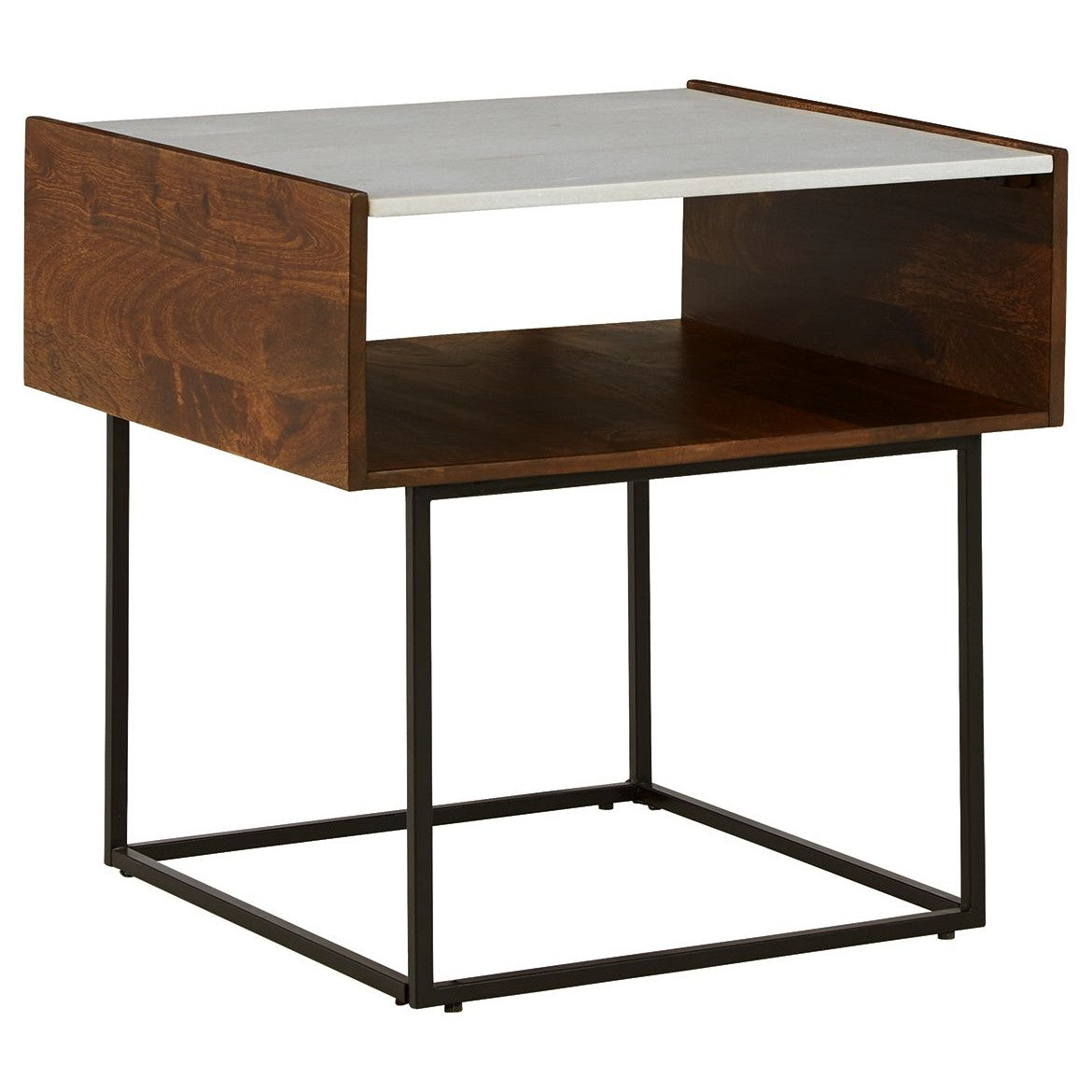 Rusitori - Brown / Beige / White - Rectangular End Table