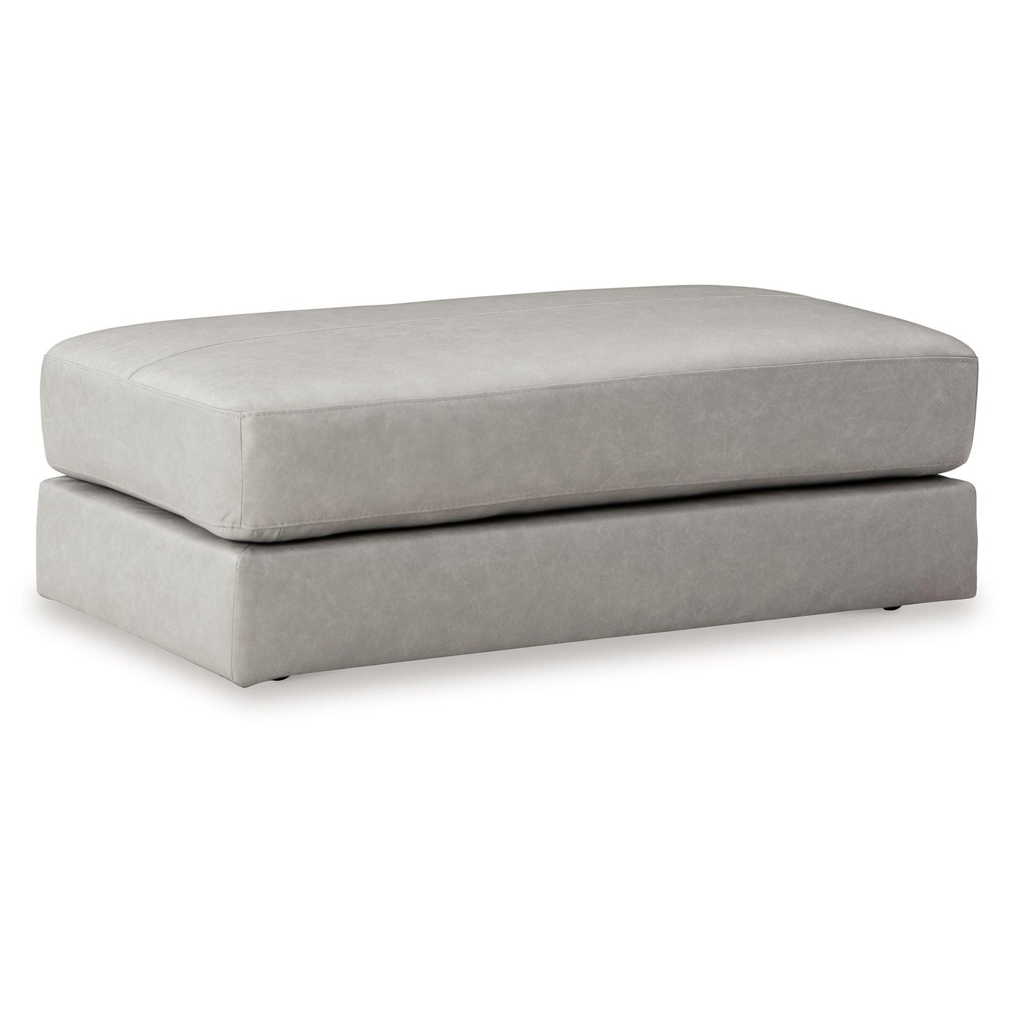 Amiata - Glacier - Oversized Accent Ottoman - Leather Match