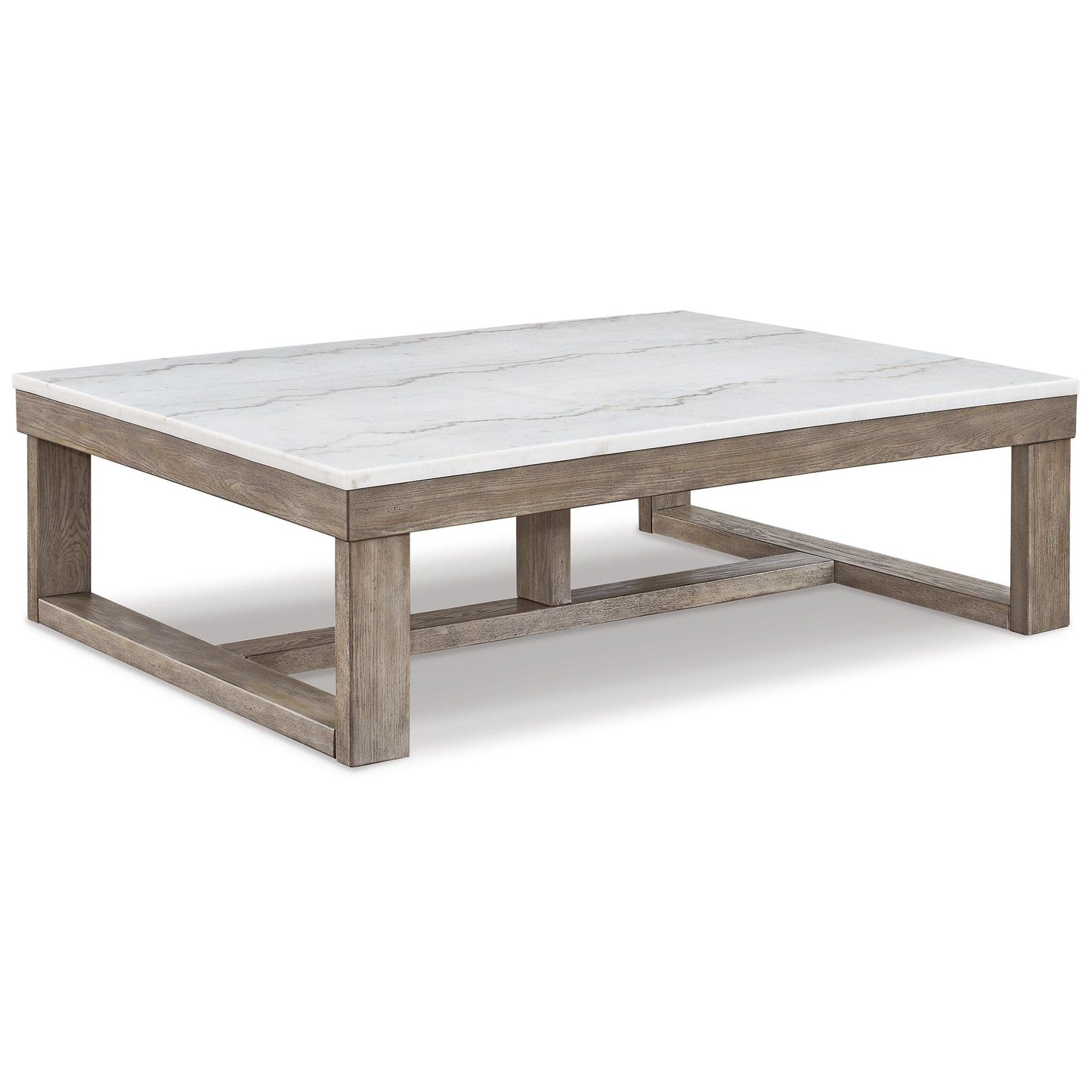 Loyaska - Brown/ivory - Rectangular Cocktail Table