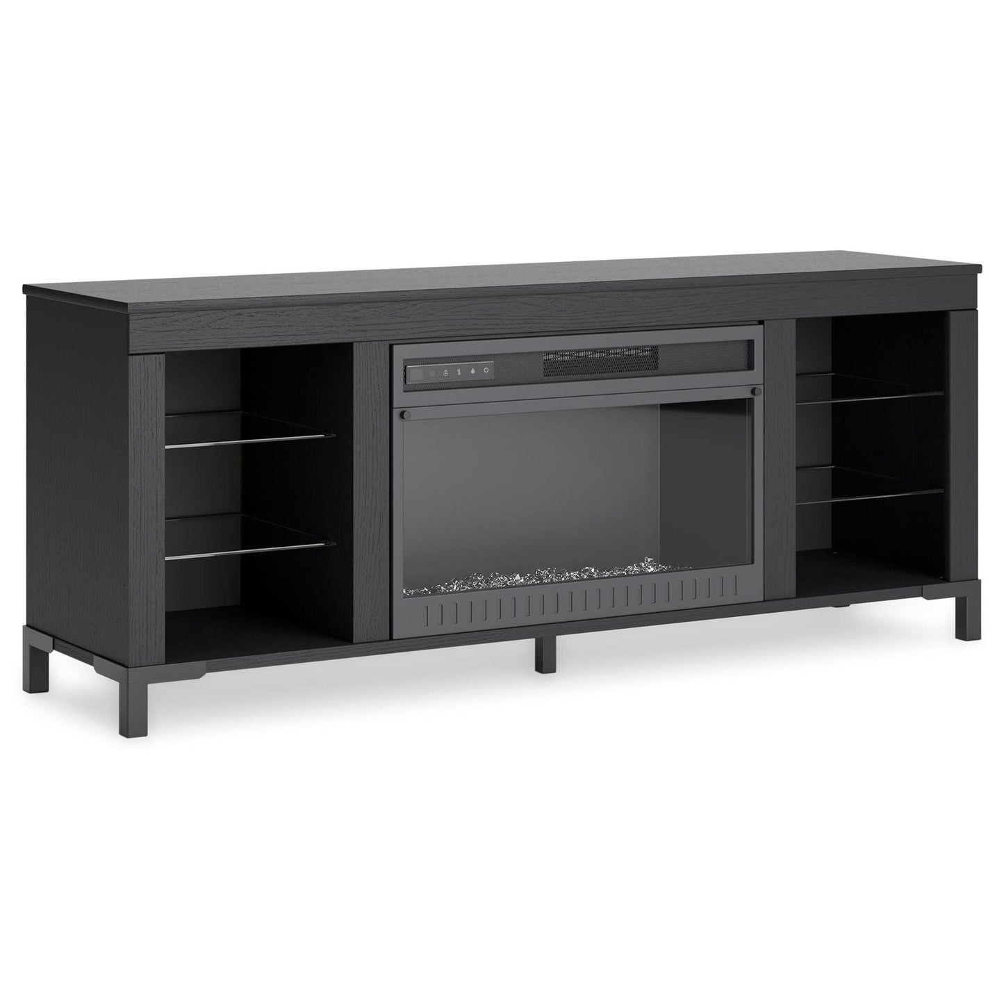 Cayberry - Black - TV Stand With Fireplace