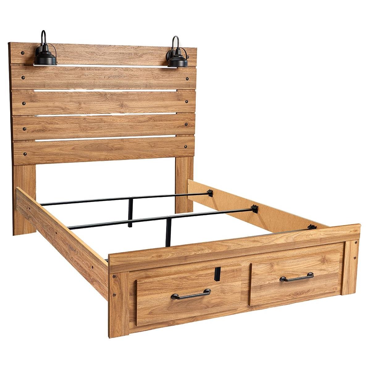 Pasklyn - Brown - Queen Panel Storage Bed