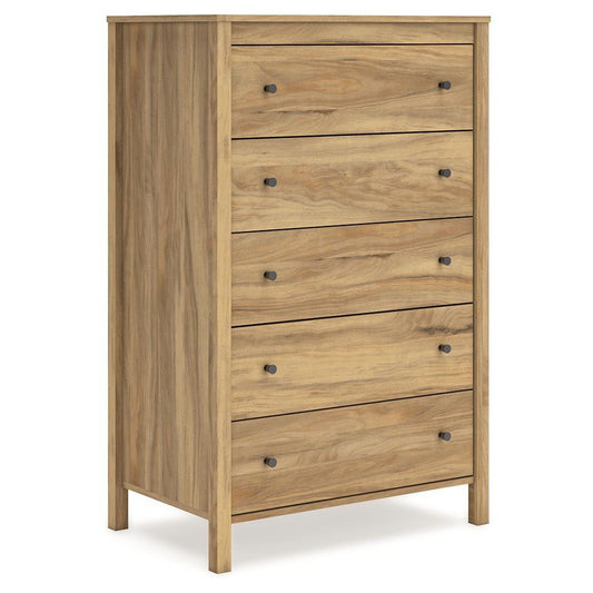 Bermacy - Light Brown - Five Drawer Chest
