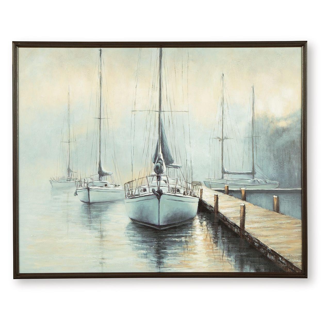 Worthney - Blue / White / Brown - Wall Art