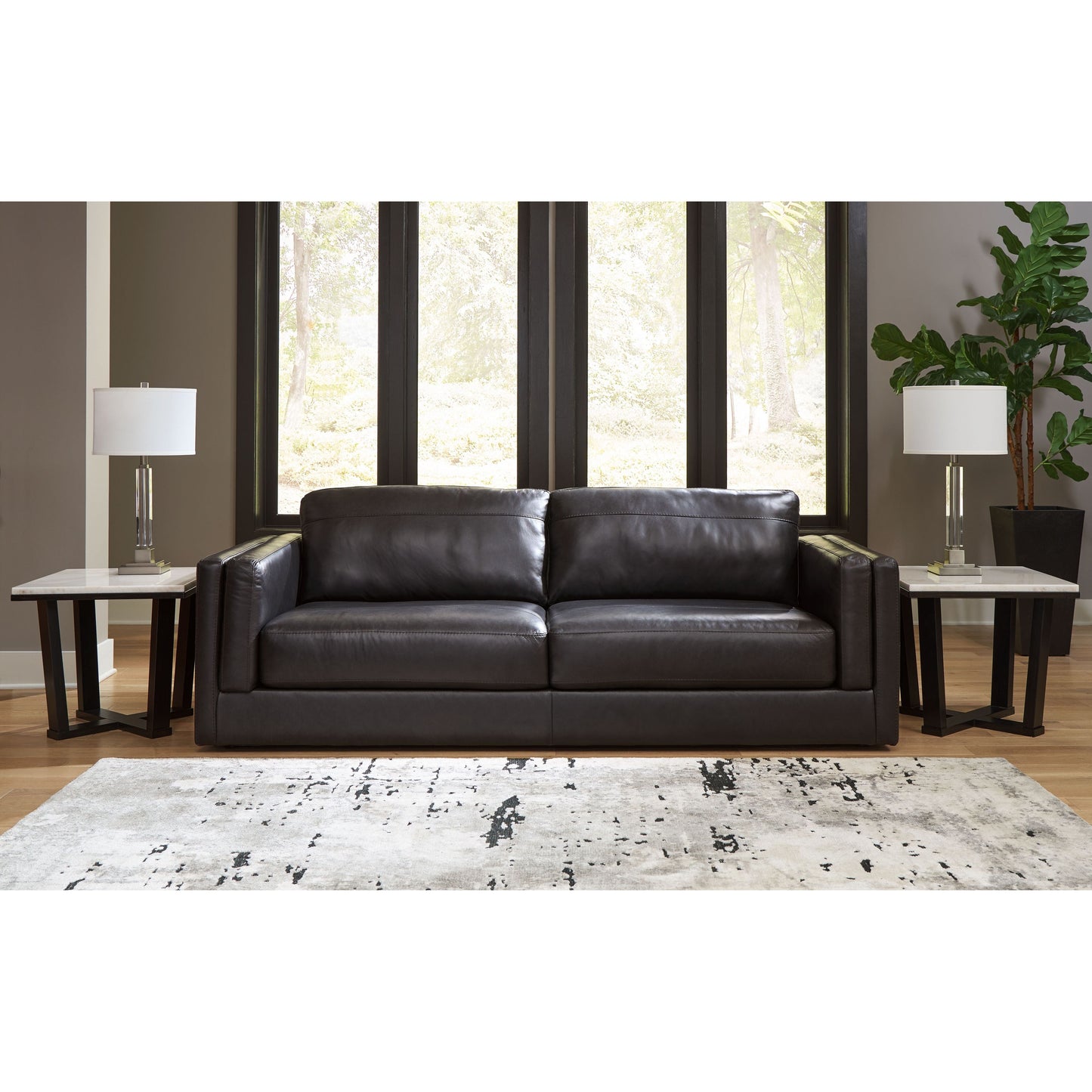 Amiata - Onyx - Sofa - Leather Match