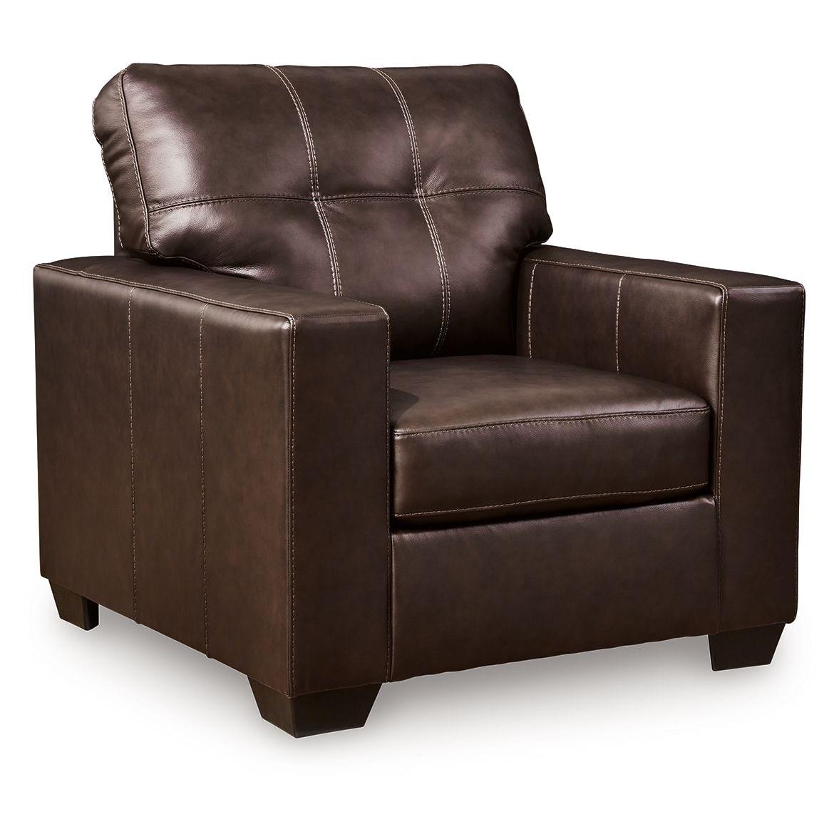 Santorine - Dark Brown - Chair - Leather Match