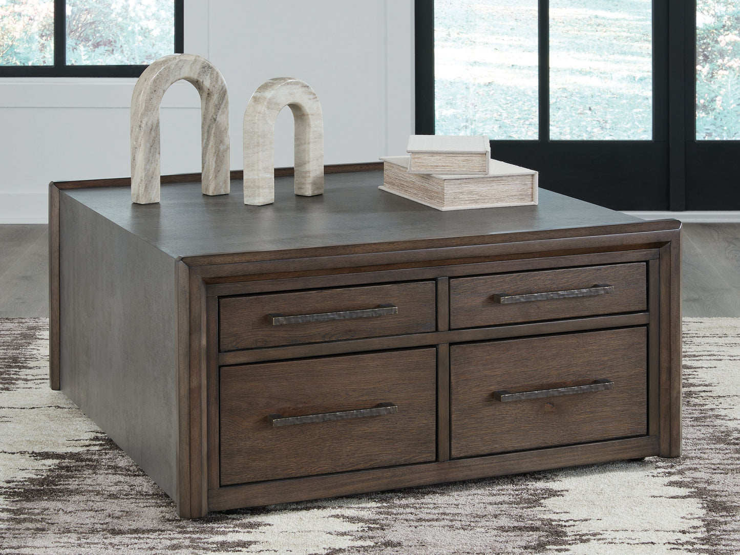 Kallenny - Brown / Gray - Square Cocktail Table