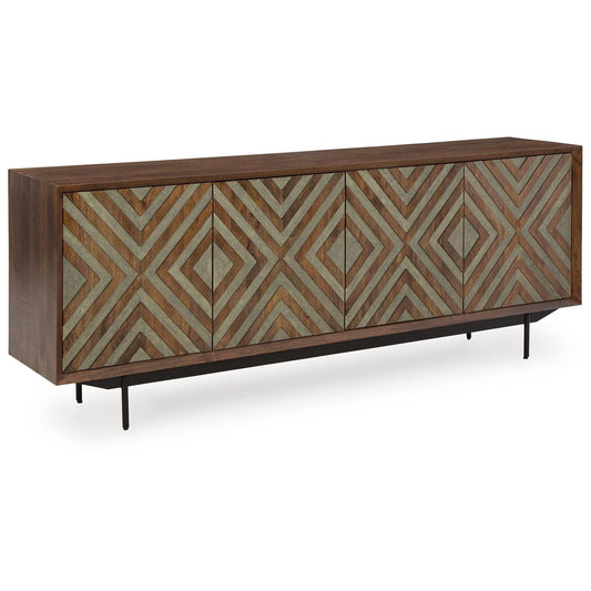 Dreggan - Brown / Gold Finish - Accent Cabinet