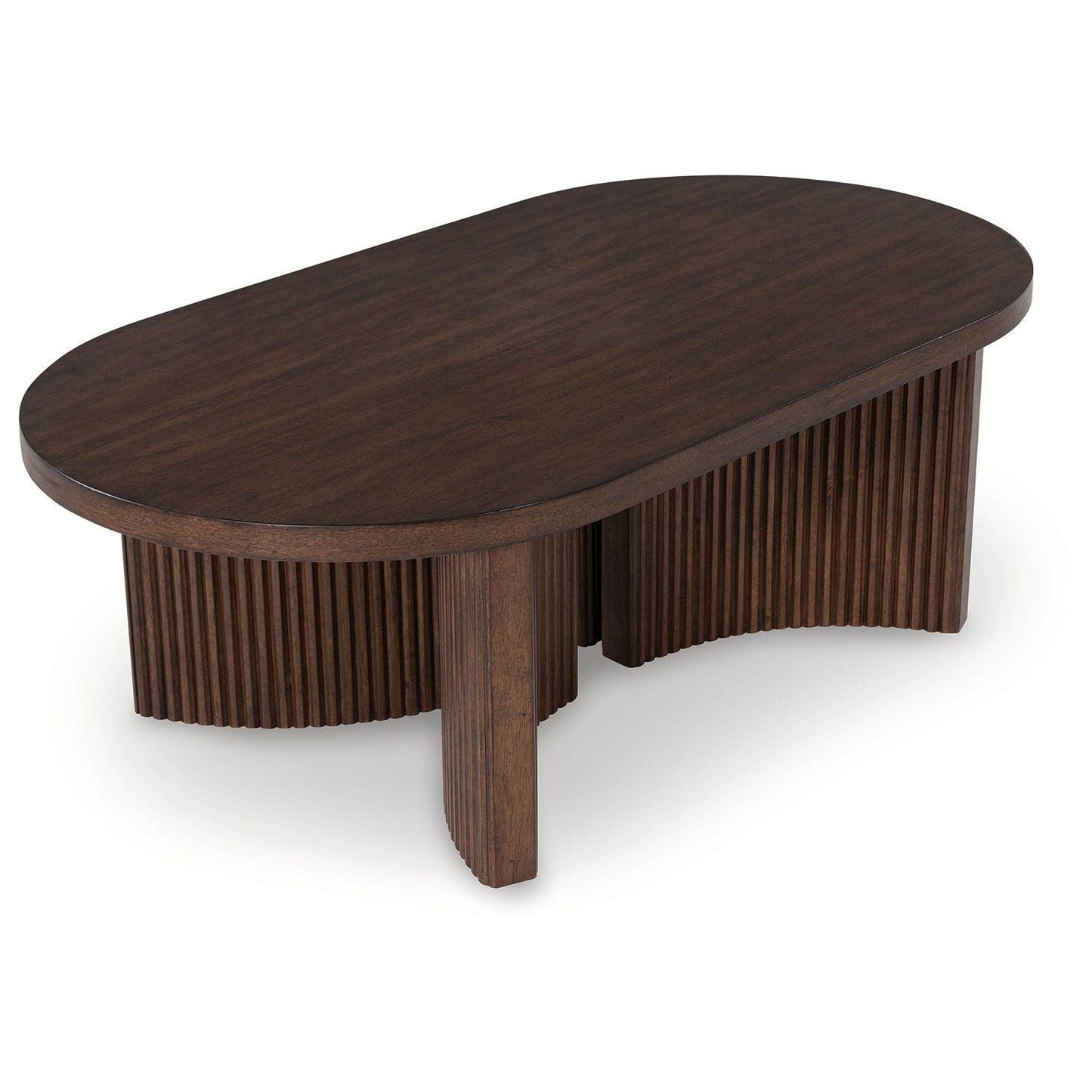 Korestone - Dark Brown - Oval Cocktail Table