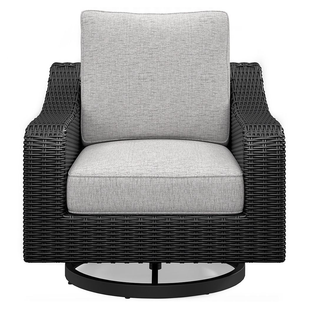 Beachcroft - Swivel Lounge Chair - Black / Light Gray - Fraser Furniture & Mattresses