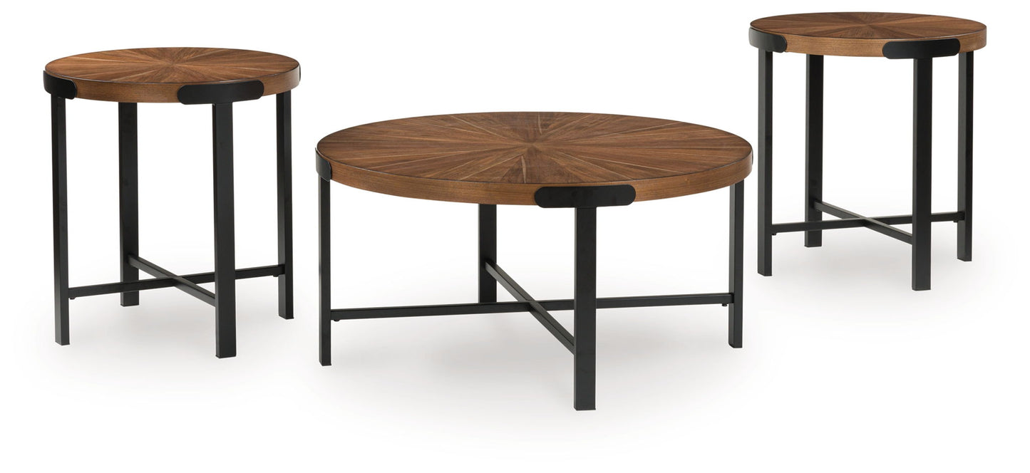 Crosstrail - Brown - Occasional Table Set (Set of 3)