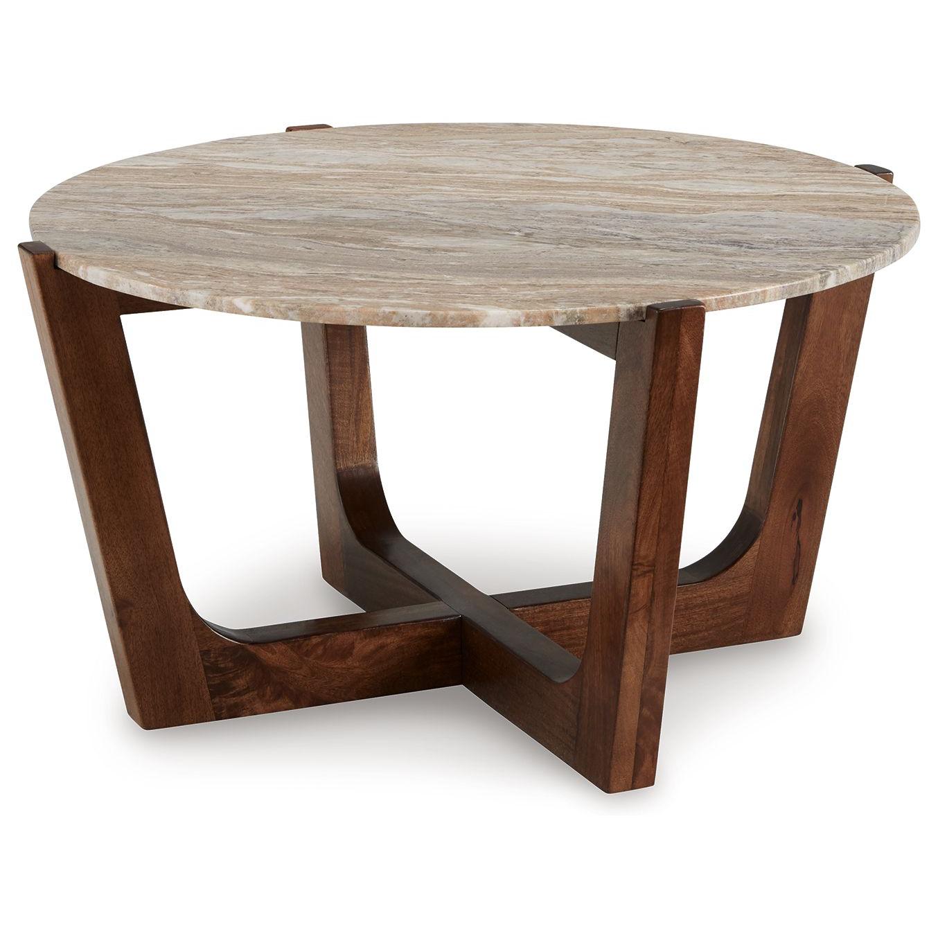 Tanidore - Warm Brown - Round Cocktail Table