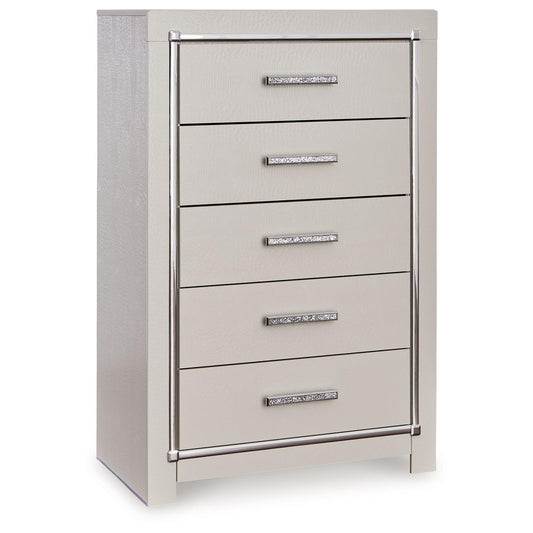 Zyniden - Silver - Five Drawer Chest