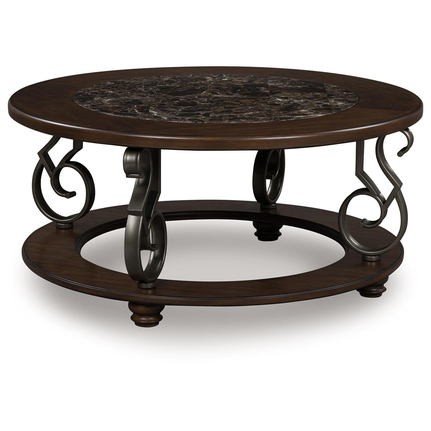 Frallyn - Round Cocktail Table - Dark Brown
