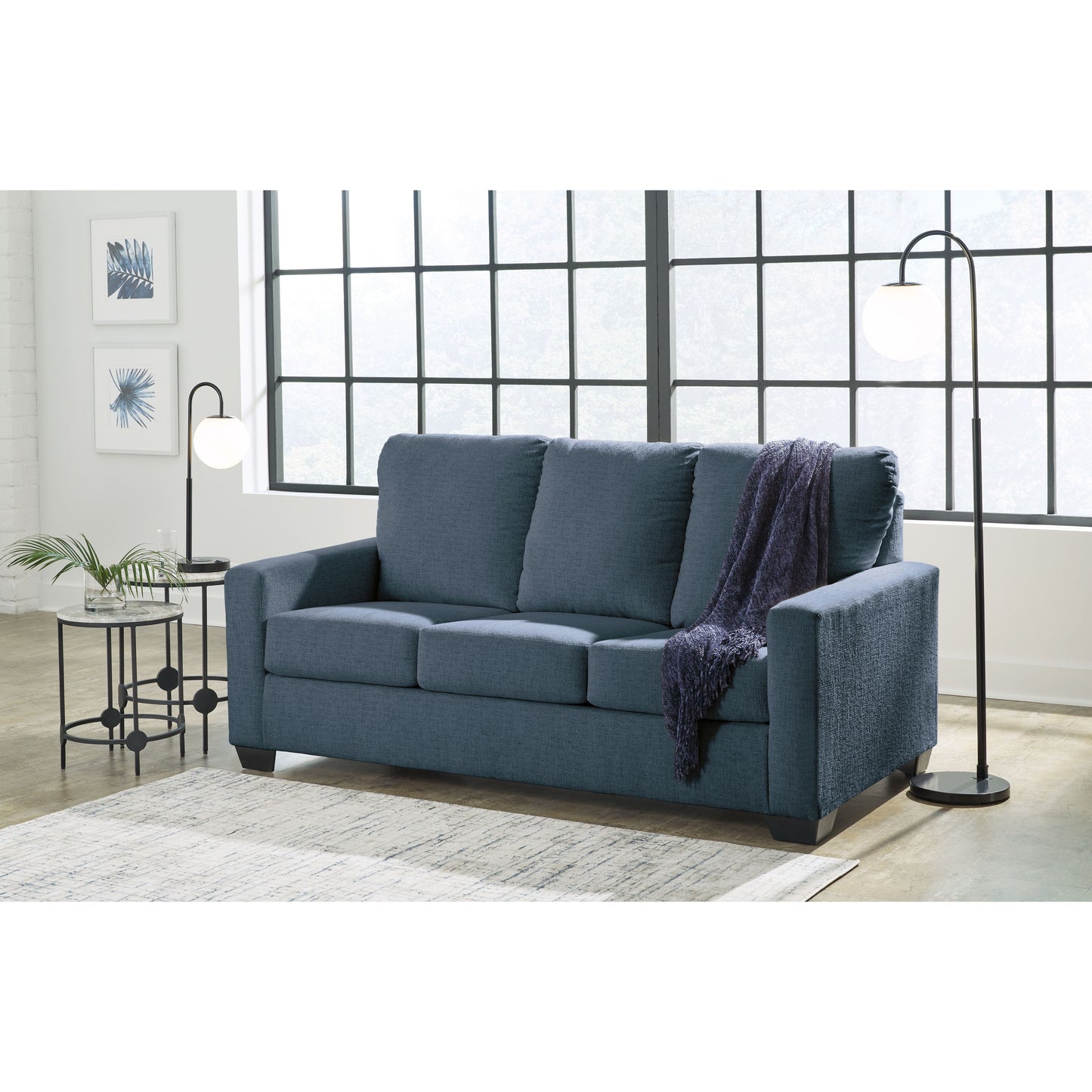 Rannis - Navy - Full Sofa Sleeper - Fabric