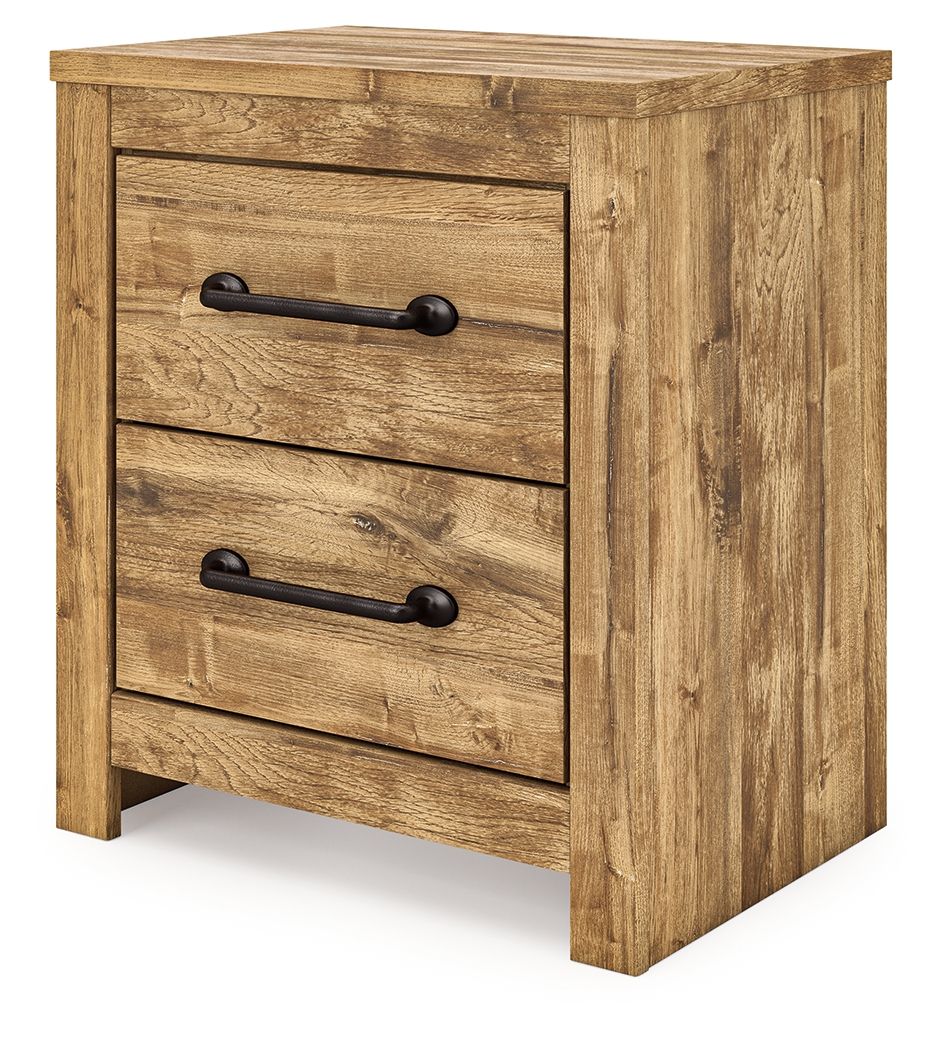 Maystonna - Two Drawer Night Stand - Brown - Fraser Furniture & Mattresses