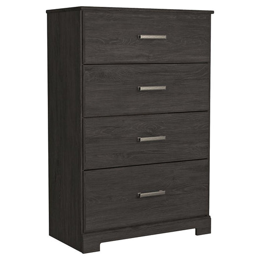 Belachime - Four Drawer Chest - Charcoal