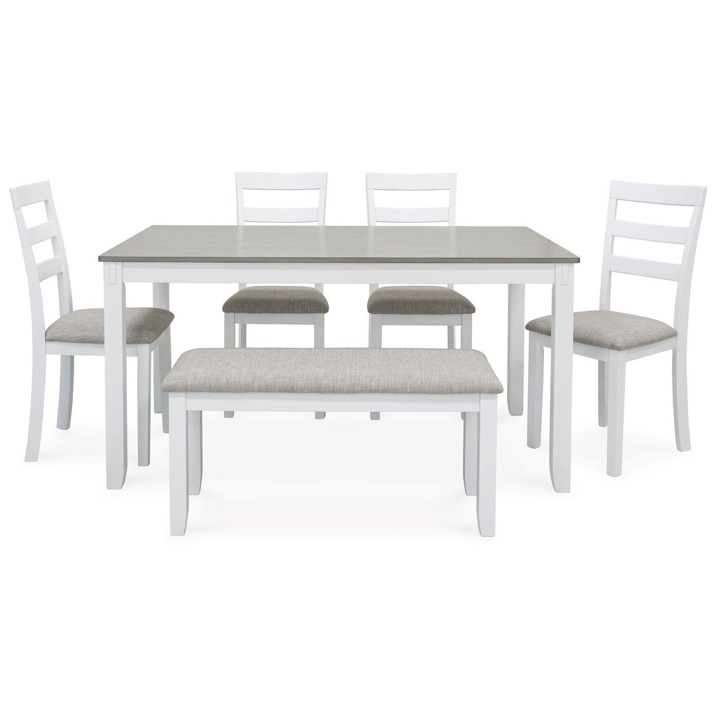 Stonehollow - White / Gray - Rectangular Drm Table Set (Set of 6)
