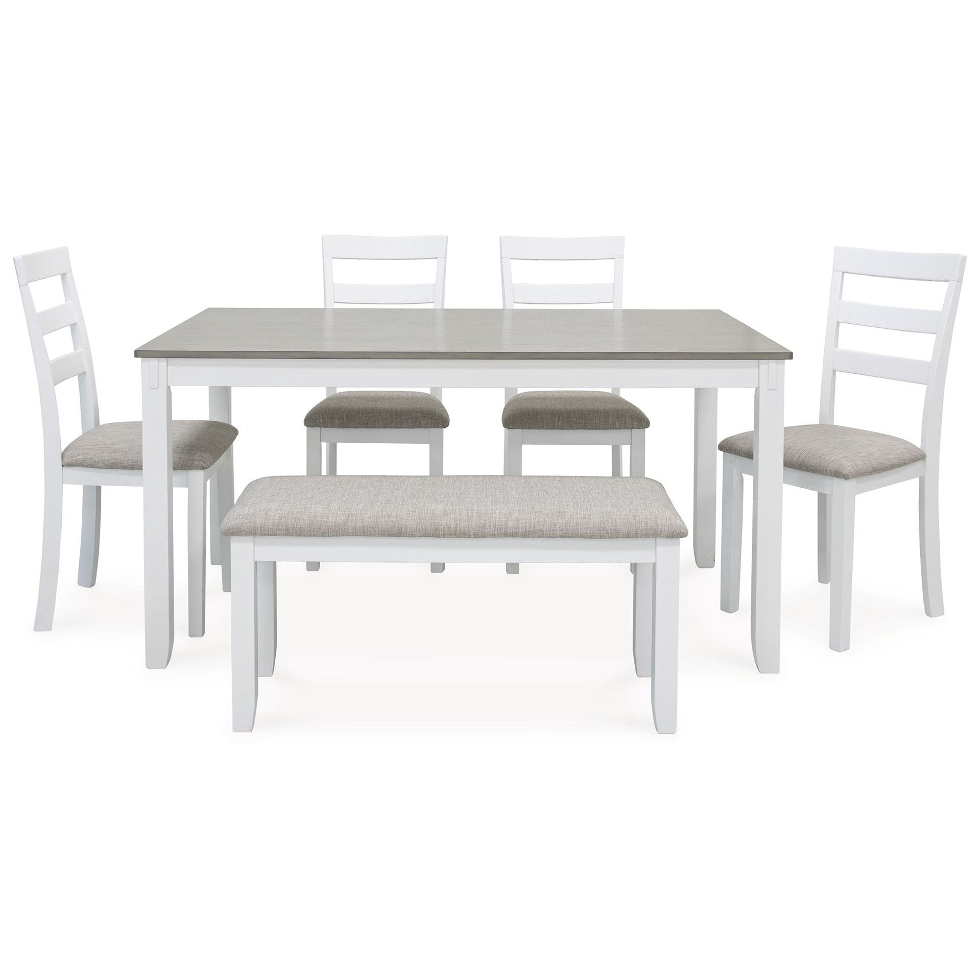 Stonehollow - White / Gray - Rectangular Drm Table Set (Set of 6)