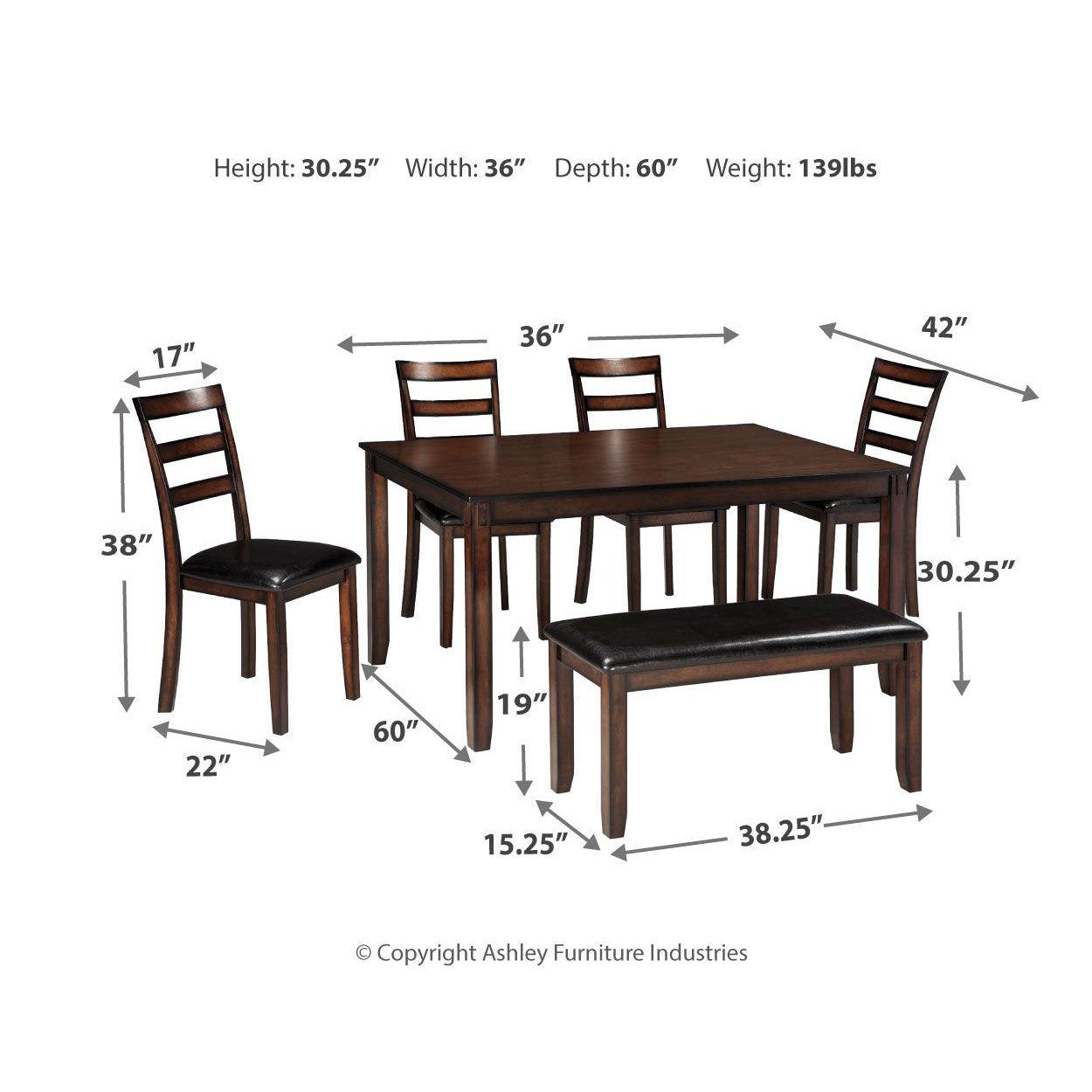 Coviar - Brown - Dining Room Table Set (Set of 6)