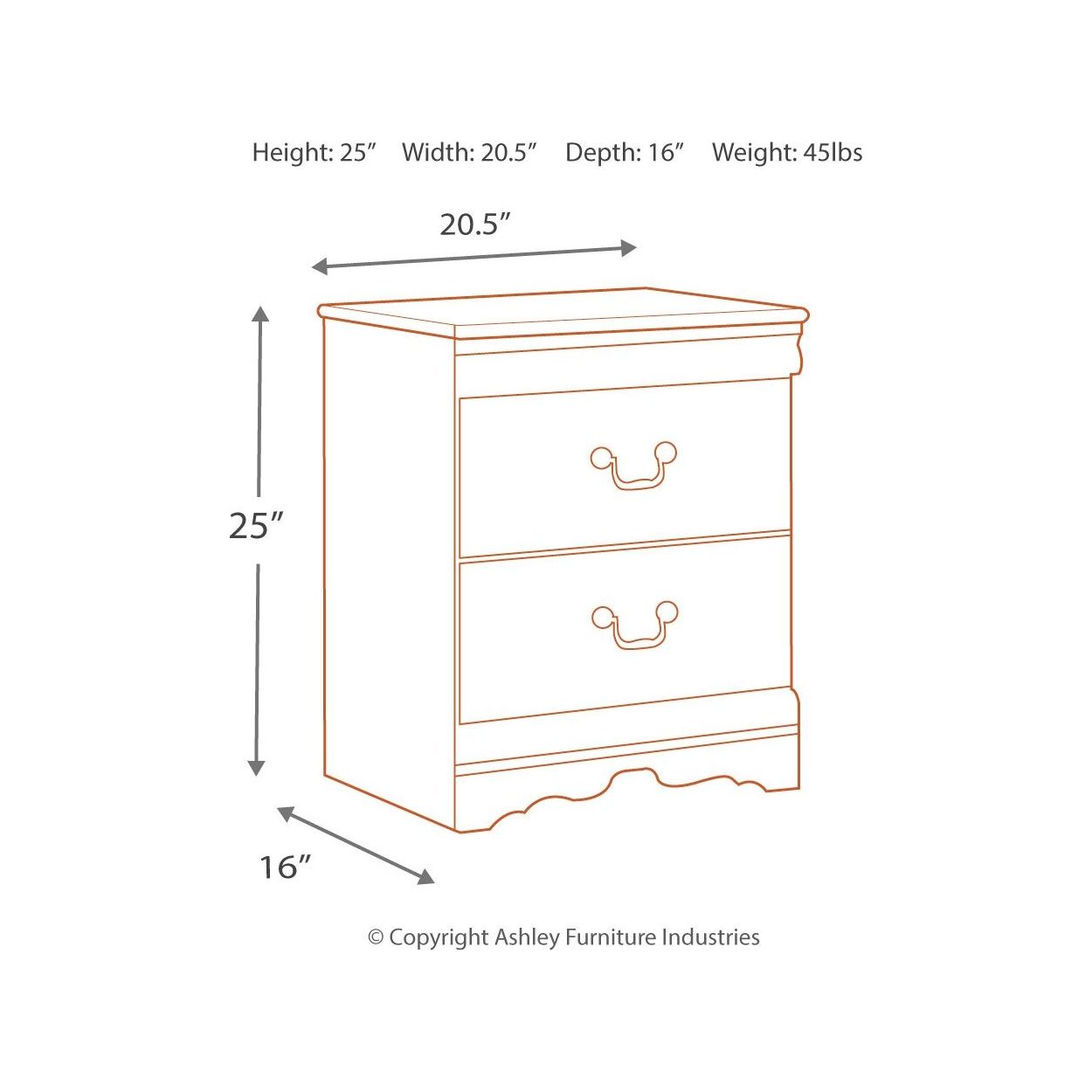 Anarasia - White - Two Drawer Night Stand