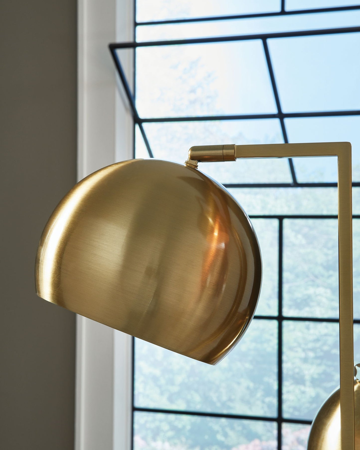 Sorcha - Metal Floor Lamp - Gold Finish / Black - Fraser Furniture & Mattresses