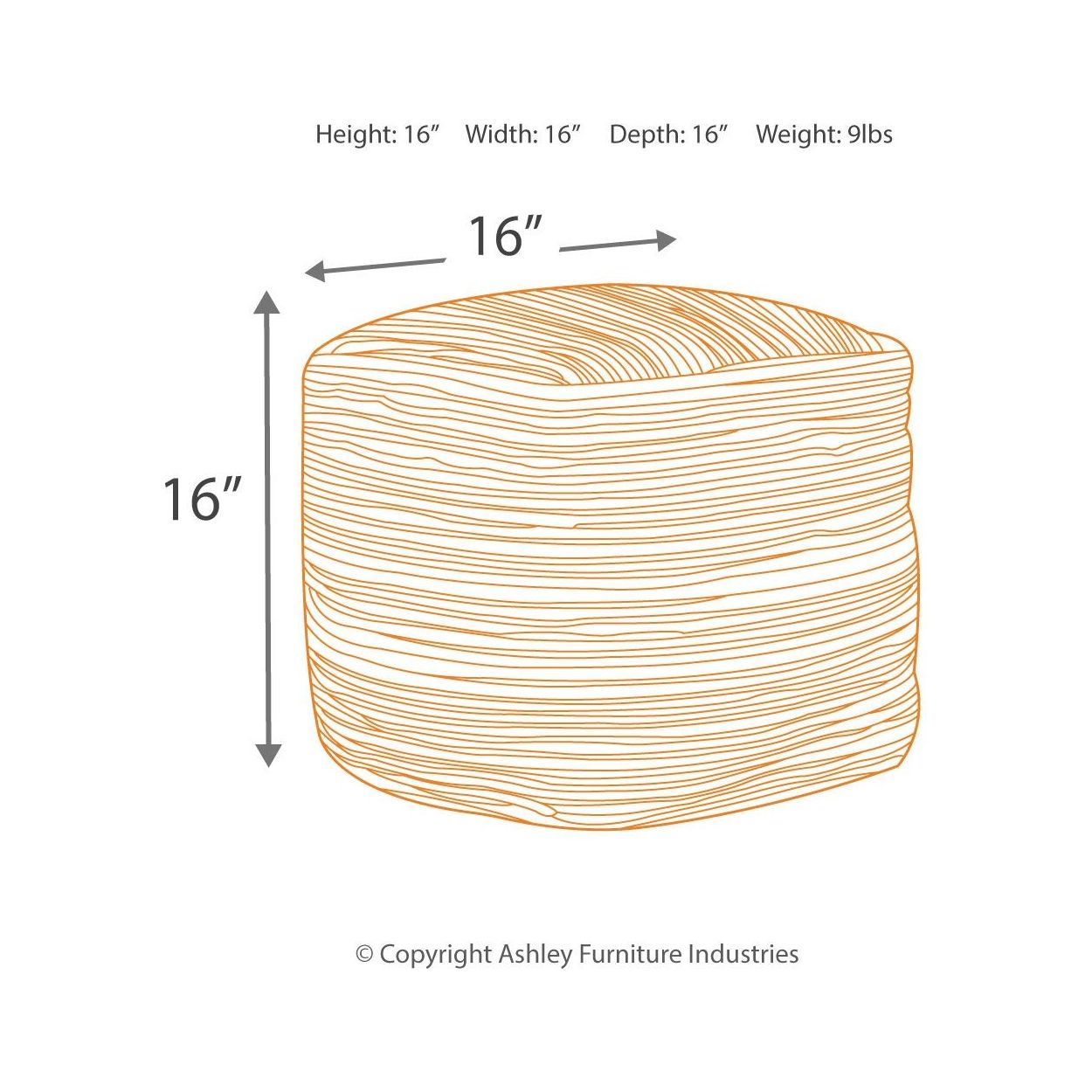 Absalom - Denim - Pouf