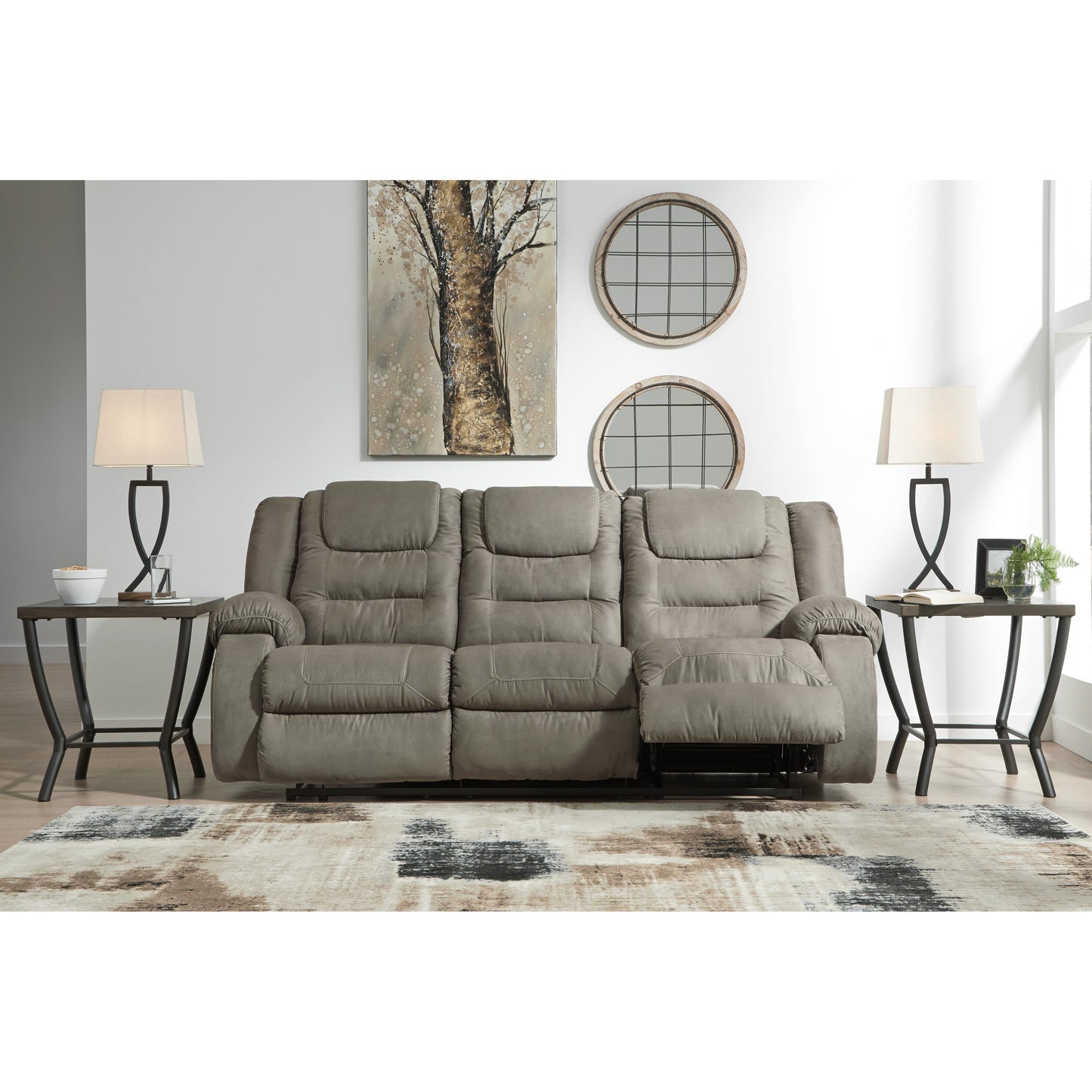 McCADE RECLINING SOFA - COBBLESTONE