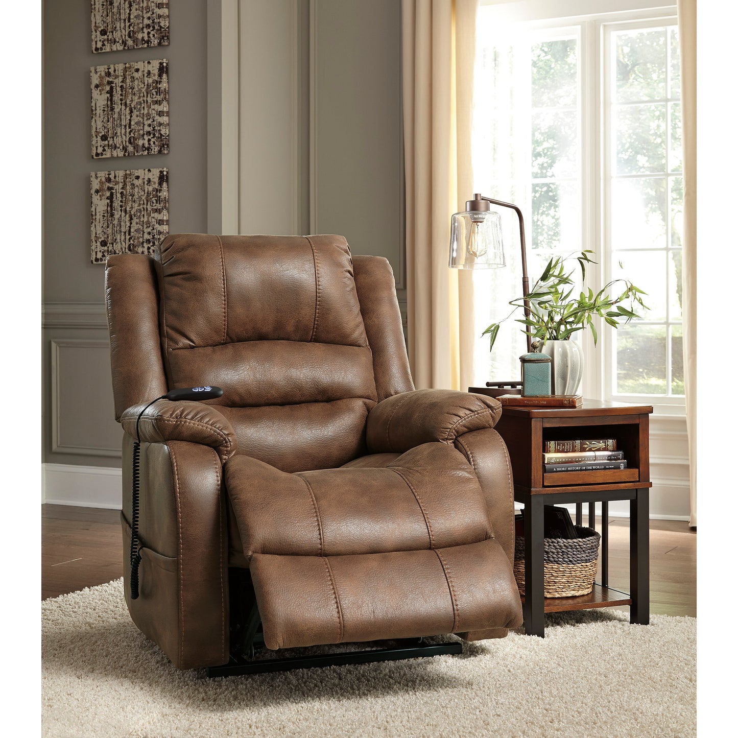 YANDEL POWER LIFT RECLINER - SADDLE
