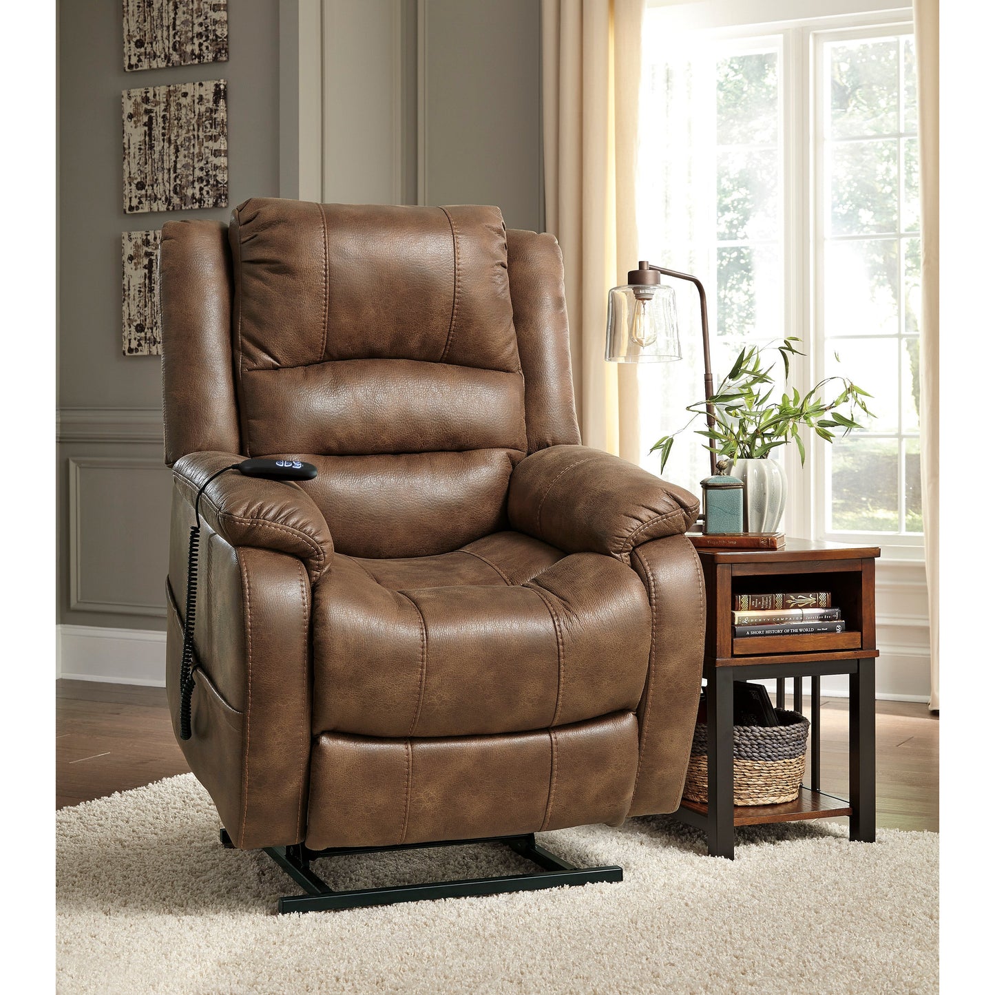 YANDEL POWER LIFT RECLINER - SADDLE
