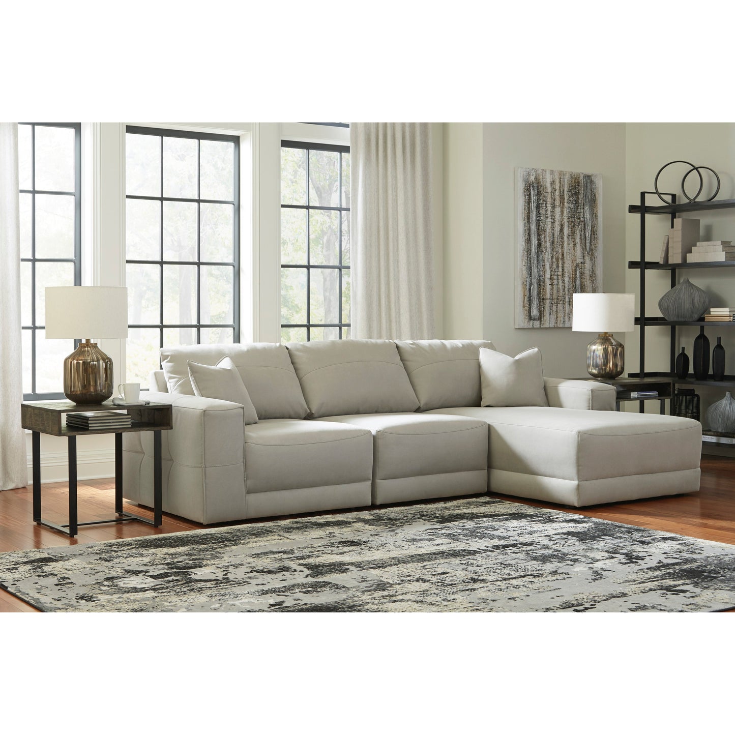 NEXT-GEN GAUCHO 3 PC SECTIONAL SOFA WITH CHAISE - GRAY
