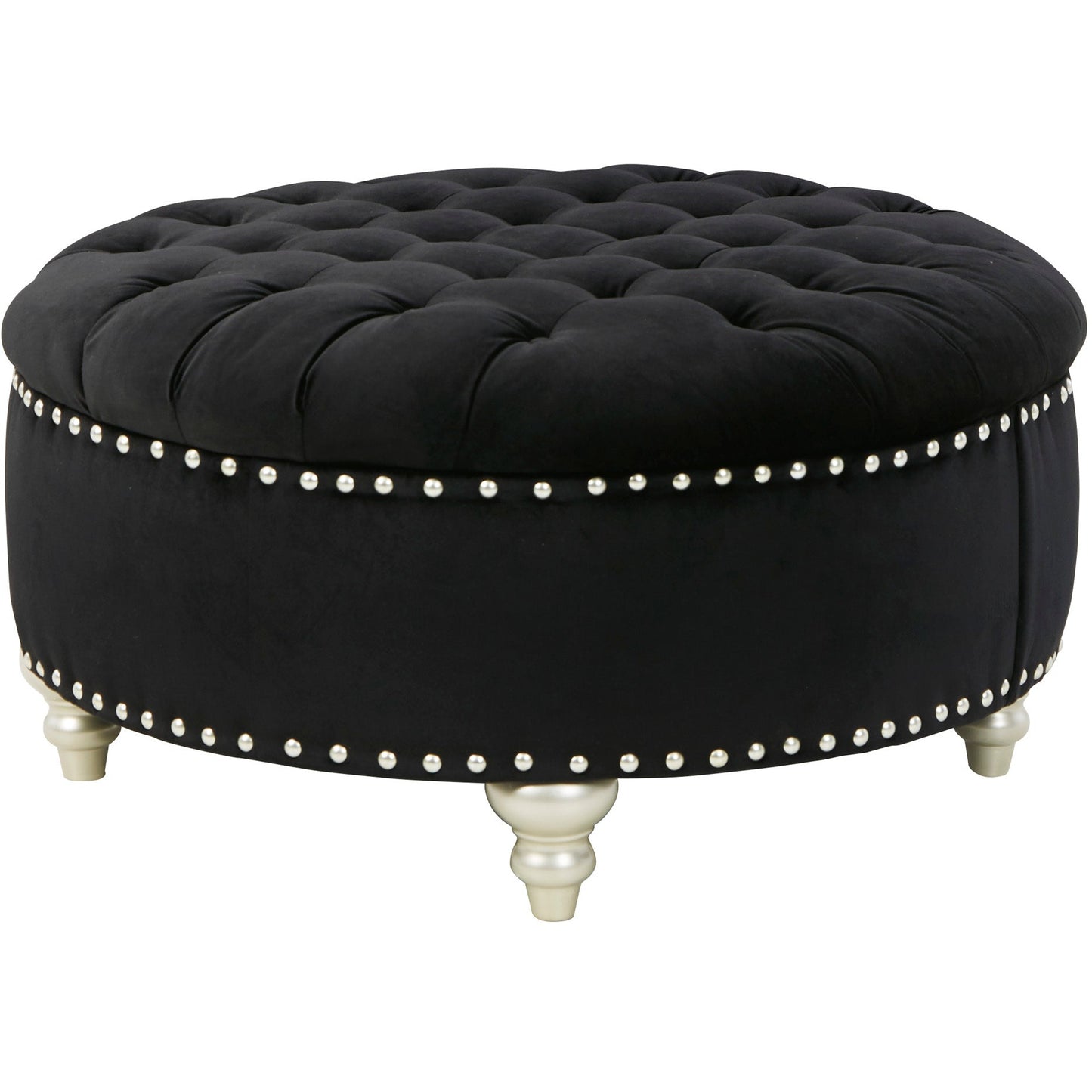 HARRIOTTE OVERSIZED ACCENT OTTOMAN- BLACK