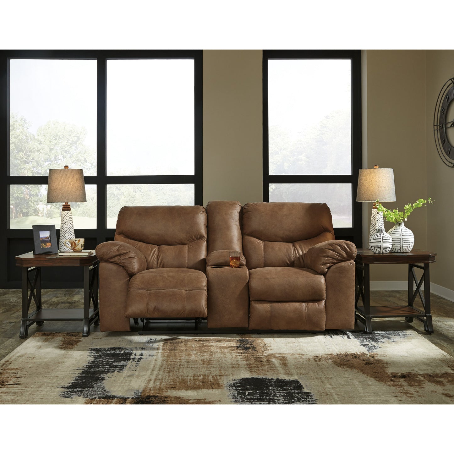 BOXBERG RECLINING LOVESEAT - BARK